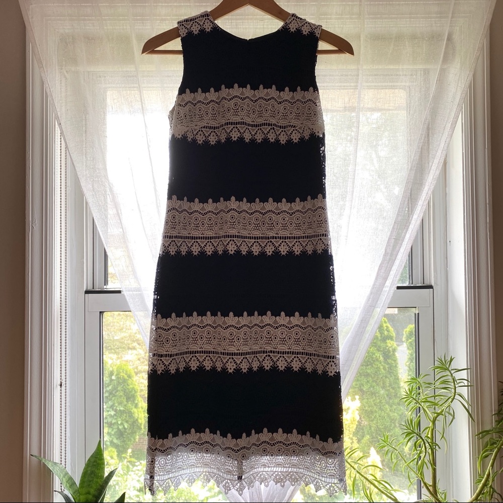 Karl Lagerfeld blue and white eyelet dress